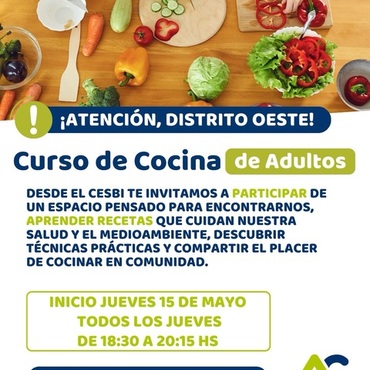 Imagen de Curso de Cocina para Adultos en el CESBI de Alvear