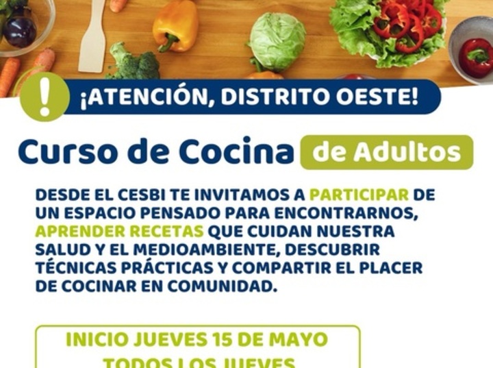 Imagen de Curso de Cocina para Adultos en el CESBI de Alvear