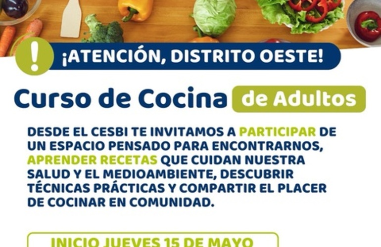 Imagen de Curso de Cocina para Adultos en el CESBI de Alvear