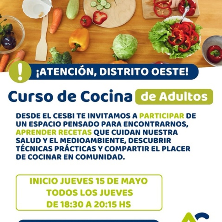 Imagen de Curso de Cocina para Adultos en el CESBI de Alvear