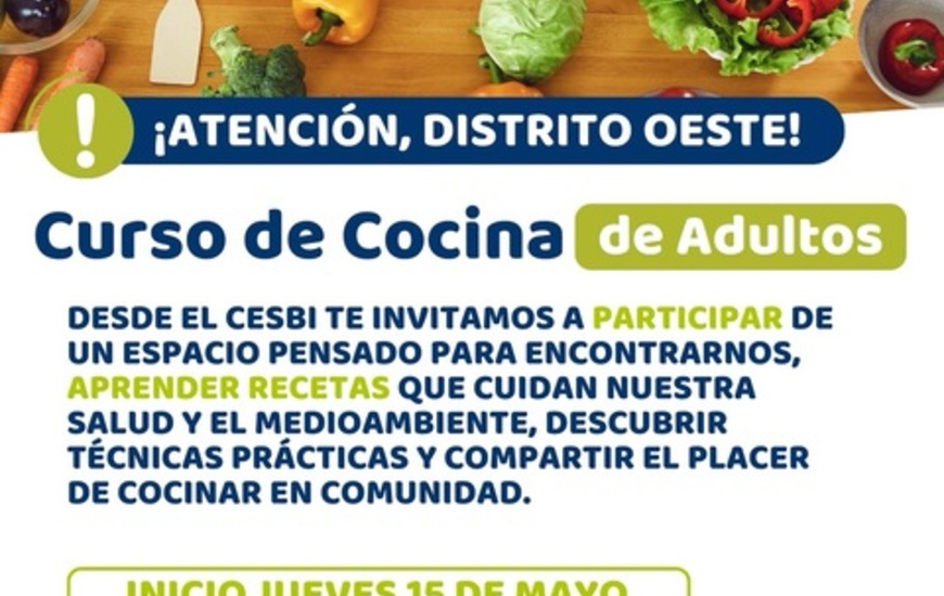 Imagen de Curso de Cocina para Adultos en el CESBI de Alvear