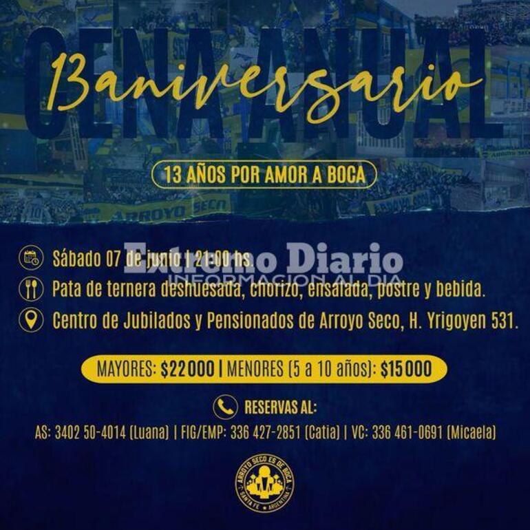 Imagen de La Peña de Boca en Arroyo Seco prepara su Cena Anual 2025