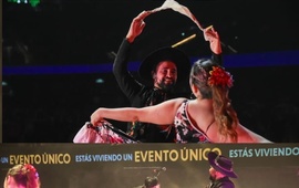 Imagen de El bailar&iacute;n Maximiliano Ballinari represent&oacute; a Arroyo Seco en el Festival Patria 2025