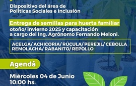 Imagen de Alvear Siembra: entrega de semillas y capacitación para fomentar la agricultura familiar