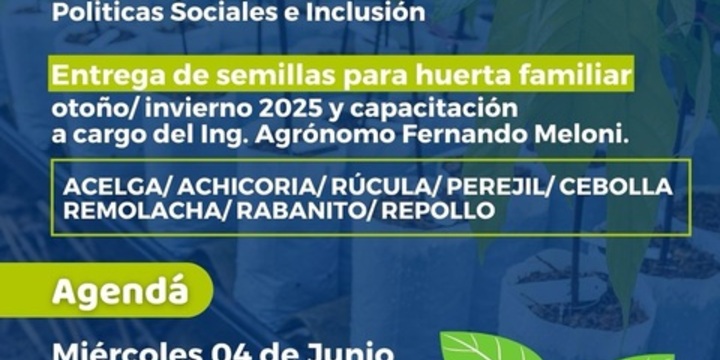 Imagen de Alvear Siembra: entrega de semillas y capacitación para fomentar la agricultura familiar