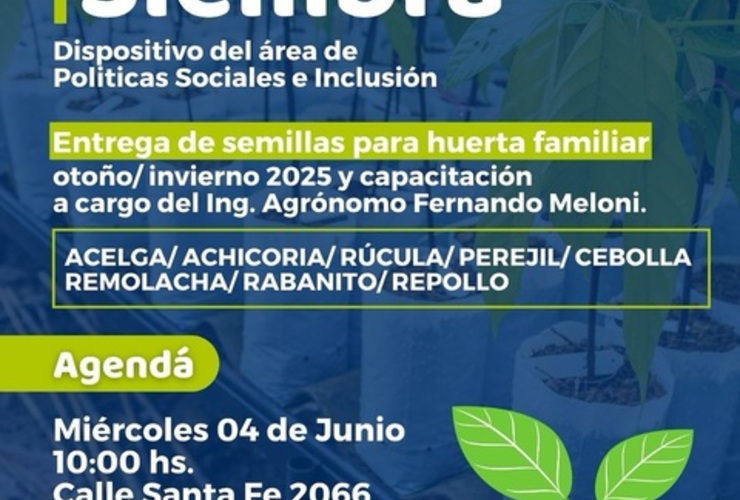Imagen de Alvear Siembra: entrega de semillas y capacitación para fomentar la agricultura familiar