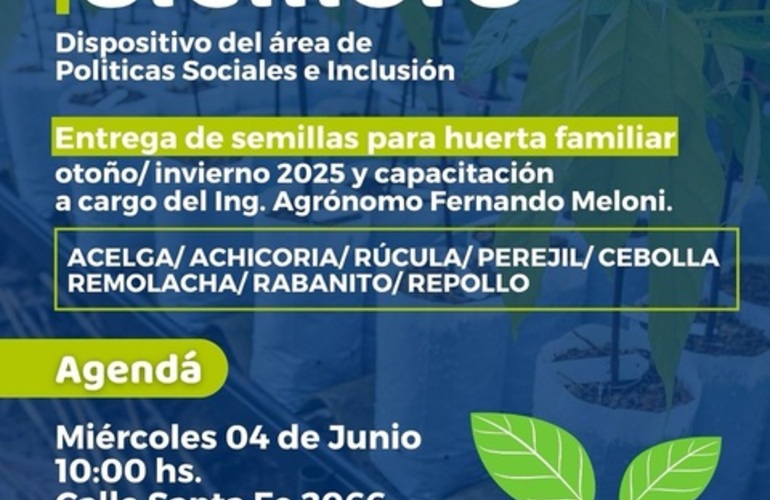 Imagen de Alvear Siembra: entrega de semillas y capacitación para fomentar la agricultura familiar