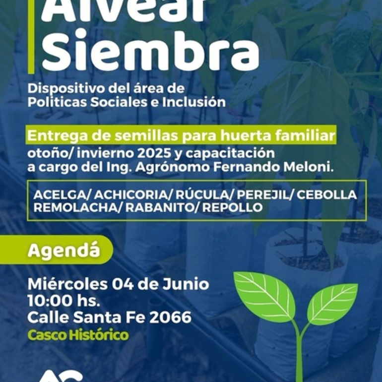 Imagen de Alvear Siembra: entrega de semillas y capacitación para fomentar la agricultura familiar