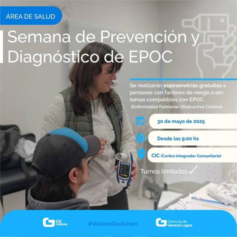 Imagen de General Lagos se suma a la Semana de Prevención y Diagnóstico de la EPOC con controles gratuitos