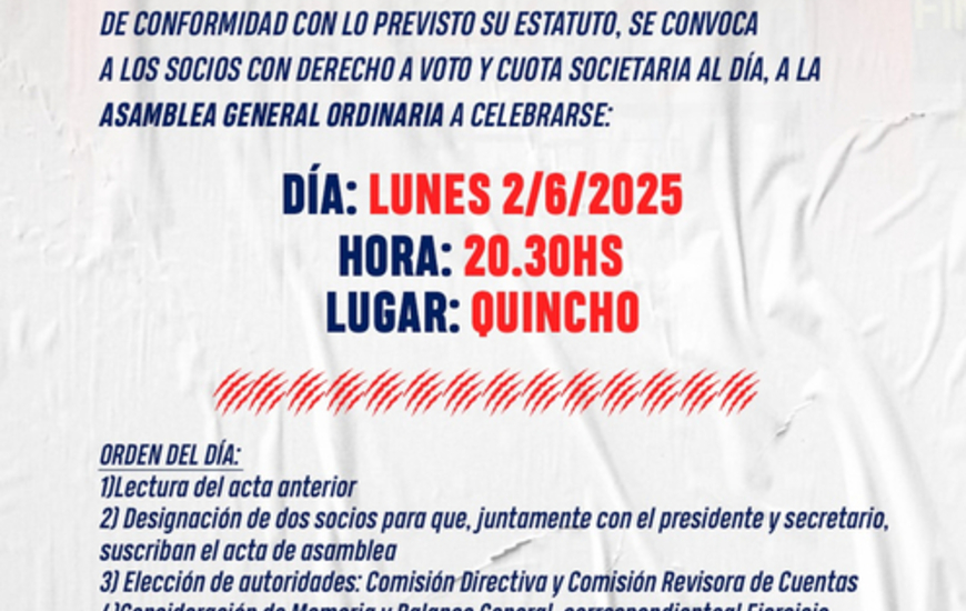 Imagen de Hoy, Asamblea General Ordinaria en Talleres