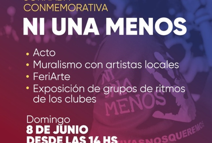 Imagen de Jornada conmemorativa Ni Una Menos en el Paseo Pedro Spina