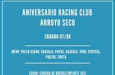 Imagen de La Peña 'Racing Club Arroyo Seco' hará su Cena Primer Aniversario el 7/06 en Don Orlando