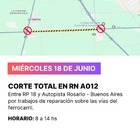 Imagen de Corte total en RNAO12 entre RP18 y Autopista Rosario – Buenos Aires