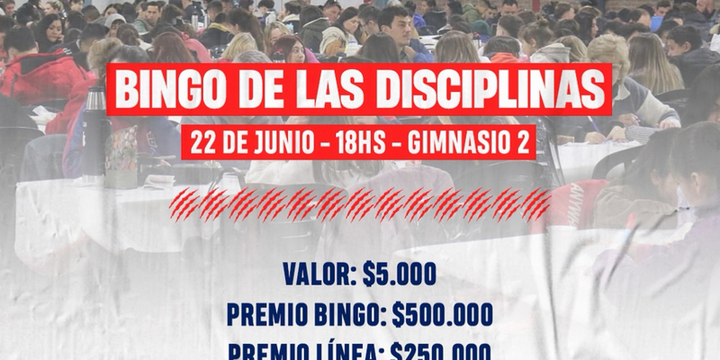 Imagen de El 22/06, Bingo de Disciplinas en Talleres