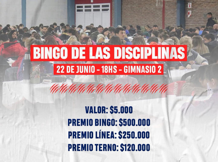 Imagen de El 22/06, Bingo de Disciplinas en Talleres