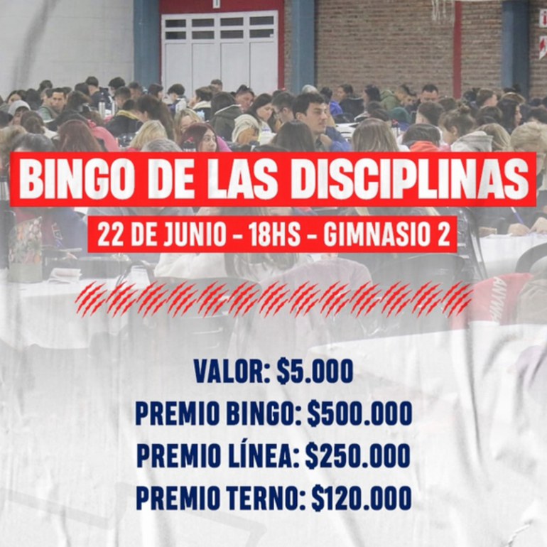 Imagen de El 22/06, Bingo de Disciplinas en Talleres