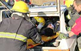 Se realizó una práctica de trauma y movilización de víctimas en accidentes de tránsito.