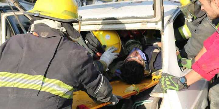 Se realizó una práctica de trauma y movilización de víctimas en accidentes de tránsito.