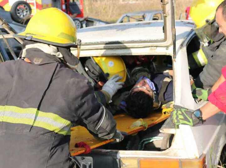 Se realizó una práctica de trauma y movilización de víctimas en accidentes de tránsito.