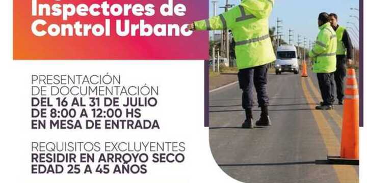 Imagen de Llamado a concurso para cubrir cargos de Agentes de Control Urbano