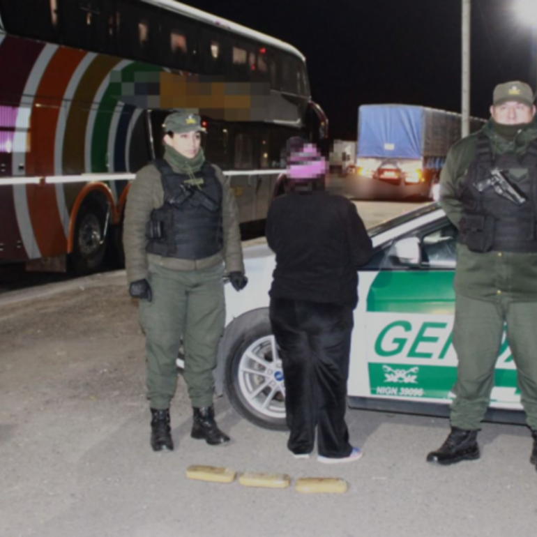 Imagen de Detuvieron a una mujer que viajaba con cocaína adosada a su cuerpo