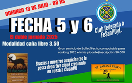 Imagen de El 13/07, fecha doble de Pesca en el Rowing Club