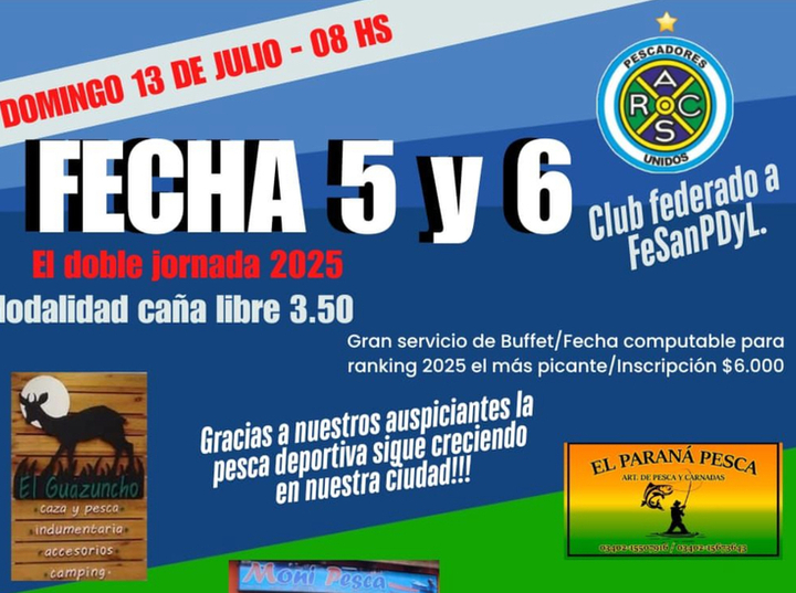 Imagen de El 13/07, fecha doble de Pesca en el Rowing Club