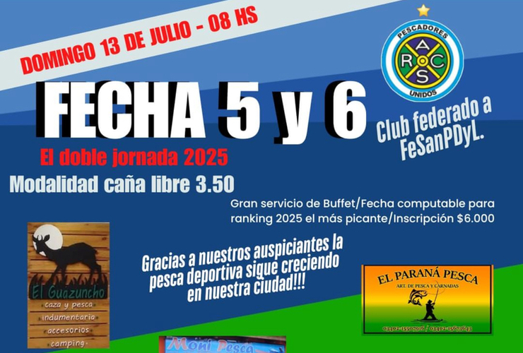 Imagen de El 13/07, fecha doble de Pesca en el Rowing Club