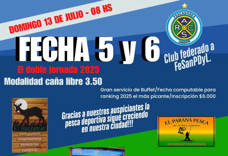 Imagen de El 13/07, fecha doble de Pesca en el Rowing Club