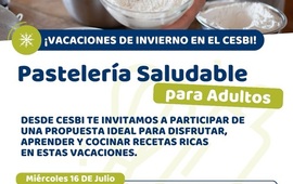 Imagen de Clase abierta de Pastelería Saludable en Alvear durante las vacaciones de invierno