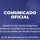 Imagen de Comunicado de Central Argentino sobre pirotecnia