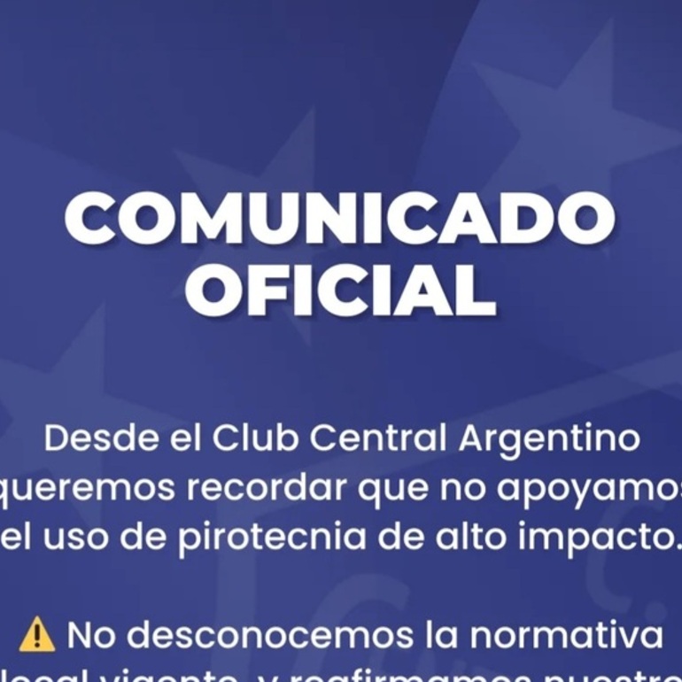 Imagen de Comunicado de Central Argentino sobre pirotecnia
