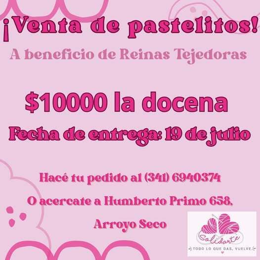 Imagen de Venta de pastelitos a beneficio de Reinas Tejedoras