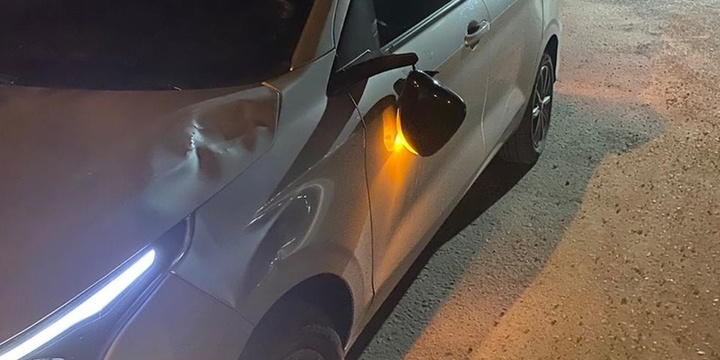 Así quedó el auto tras la embestida.