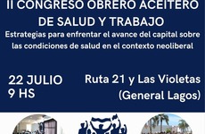 Imagen de Se realizará en General Lagos: II Congreso Obrero Aceitero de Salud y Trabajo