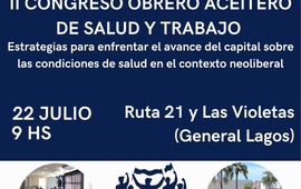 Imagen de Se realizará en General Lagos: II Congreso Obrero Aceitero de Salud y Trabajo