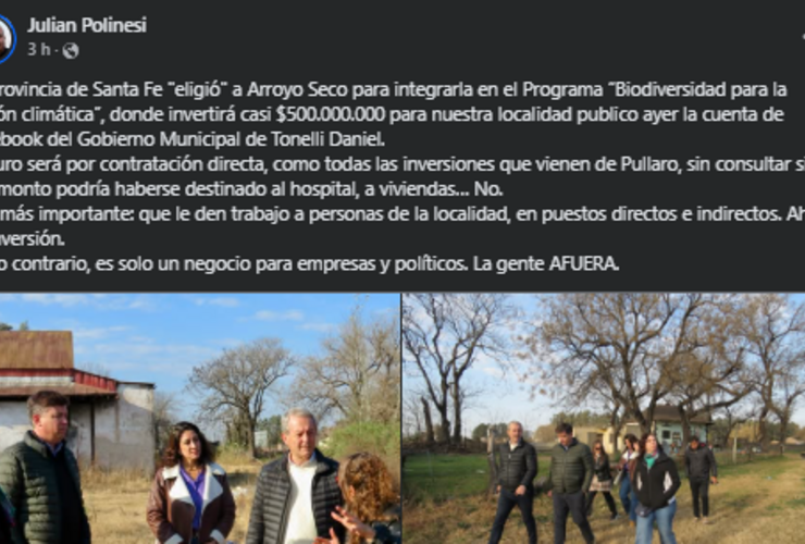 Foto: captura de pantalla posteo.