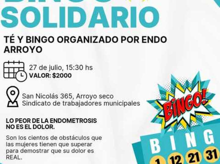 Imagen de Endo Arroyo organiza un bingo solidario para visibilizar la lucha contra la endometriosis