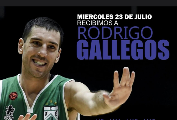 Imagen de El 23/07, Rodrigo Gallegos dará una charla para el Básquet de A.S.A.C. en el Salón Dorado
