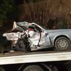 Así quedó uno de los vehículos involucrados en el accidente.