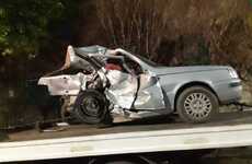Así quedó uno de los vehículos involucrados en el accidente.