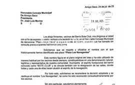 La nota ingresó en el Orden del Día de este martes.