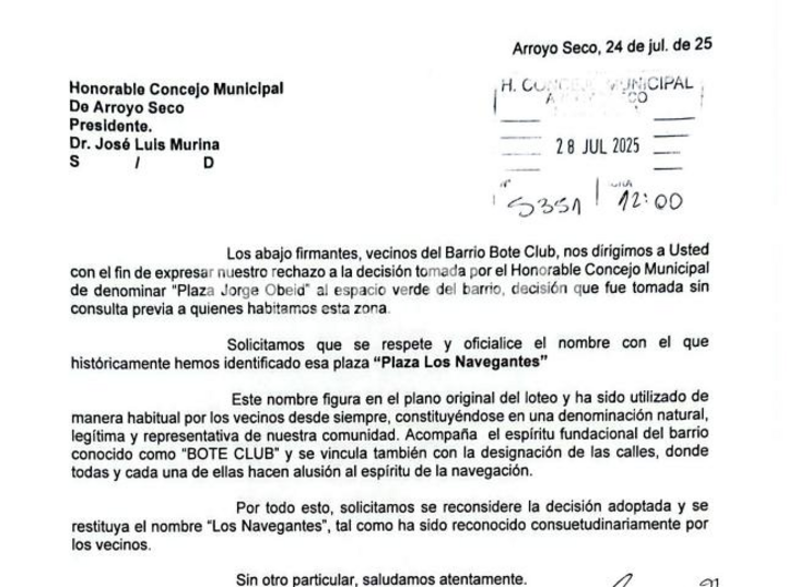 La nota ingresó en el Orden del Día de este martes.