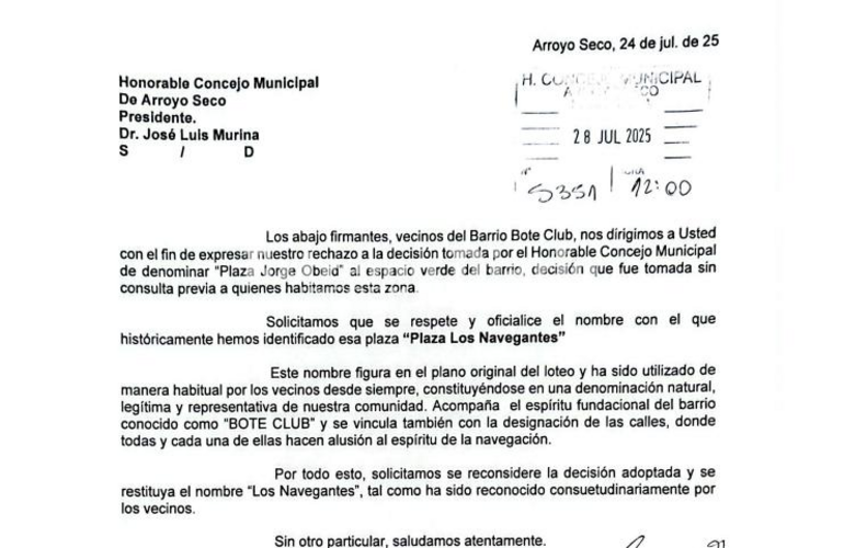 La nota ingresó en el Orden del Día de este martes.