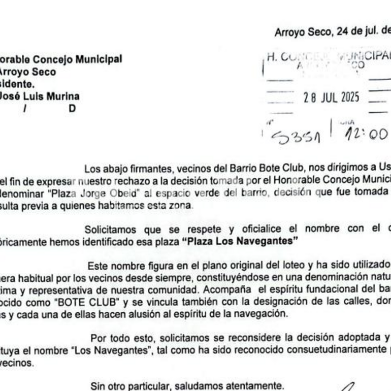 La nota ingresó en el Orden del Día de este martes.