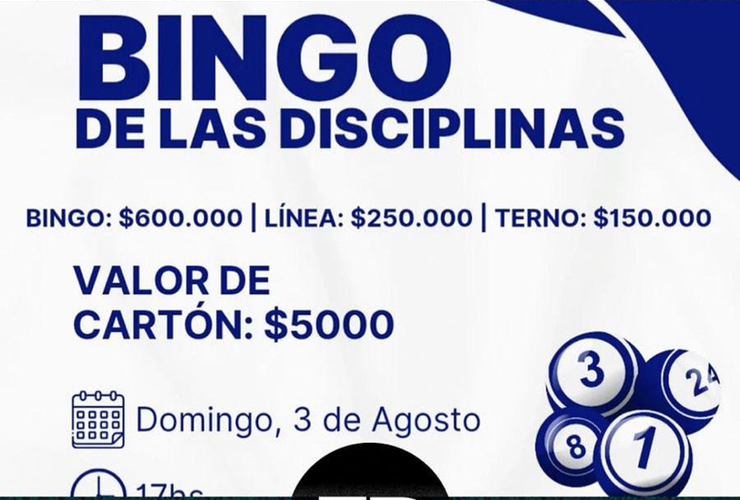 Imagen de El 3/08, Bingo de las Disciplinas en A.S.A.C.