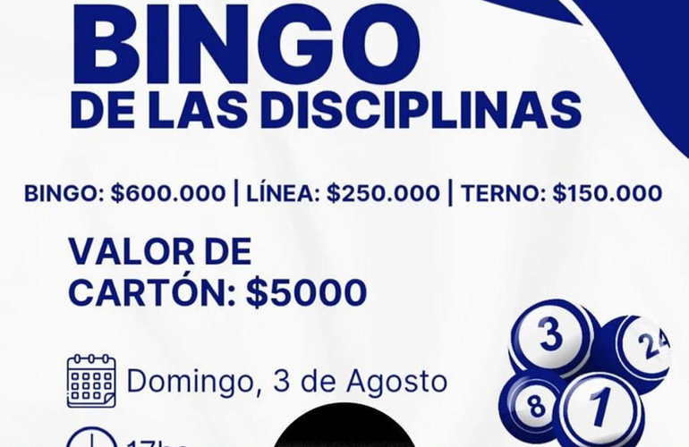 Imagen de El 3/08, Bingo de las Disciplinas en A.S.A.C.