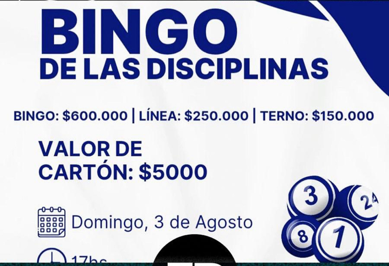 Imagen de El 3/08, Bingo de las Disciplinas en A.S.A.C.