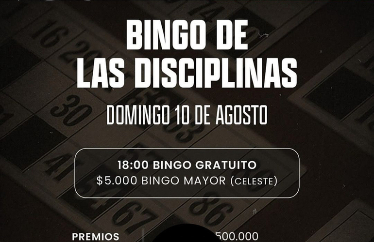 Imagen de El 10/08, Bingo de las Disciplinas en Unión