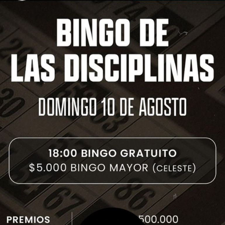 Imagen de El 10/08, Bingo de las Disciplinas en Unión